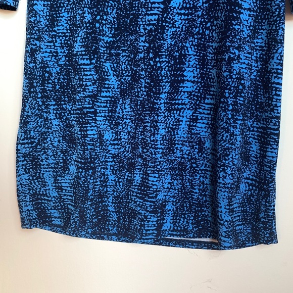 BCBGMaxAzria NWT $178 3/4 sleeve Pacific Blue Combo Dress - Picture 3 of 12